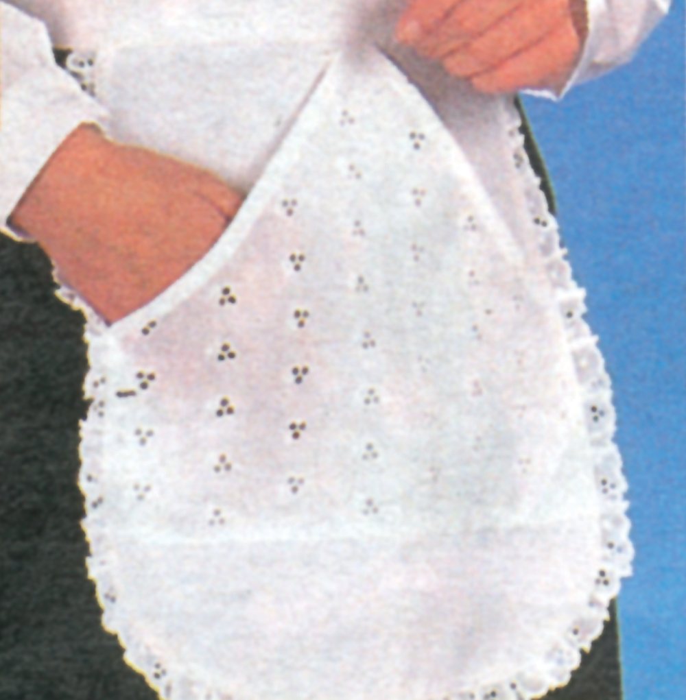 Frill Edge Design Apron with Pocket