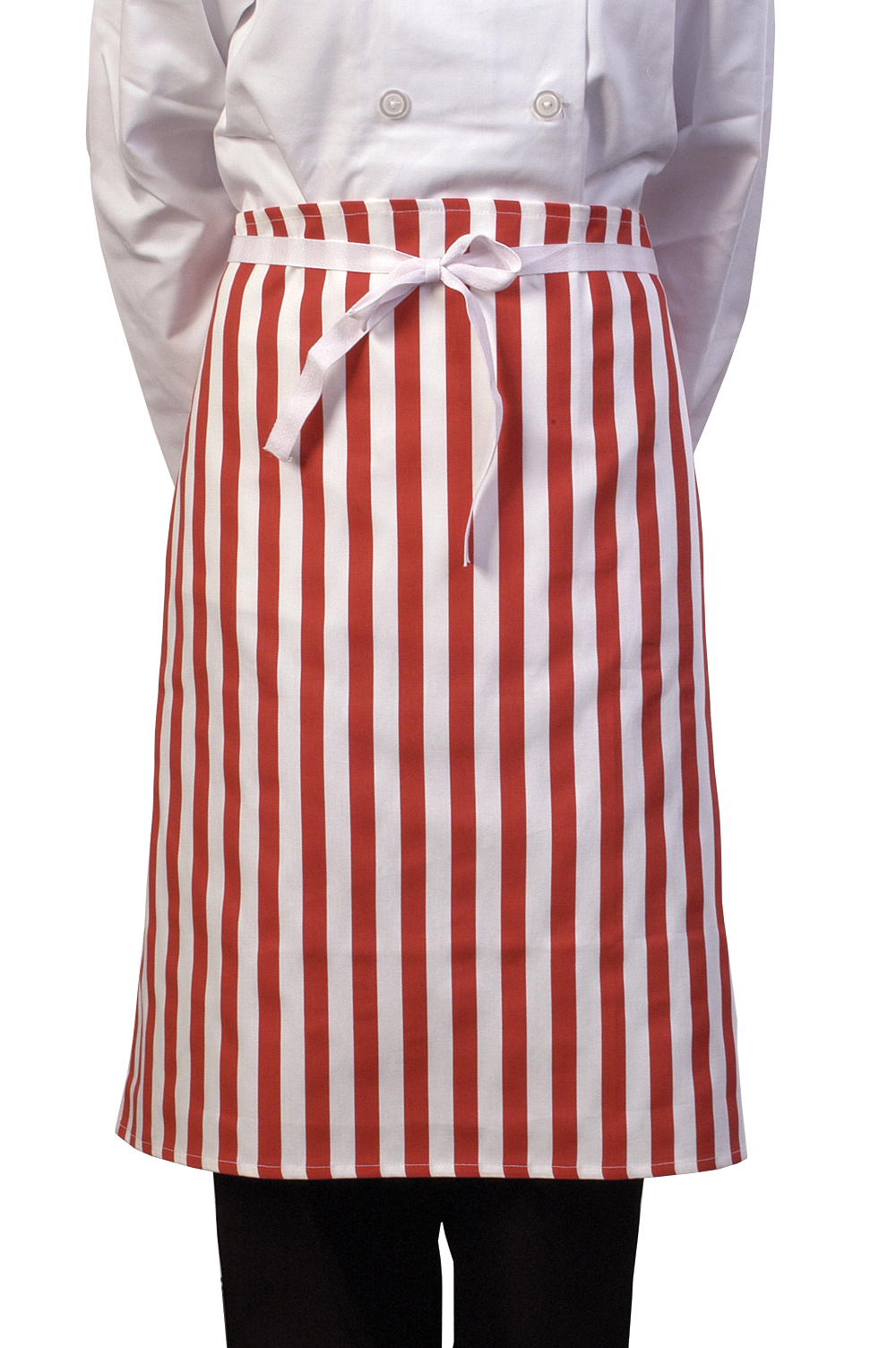 Classic Red and White Striped Waist Apron