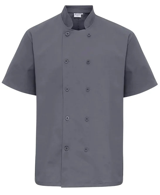 Basic Short Sleeve Chef Jacket - Grey