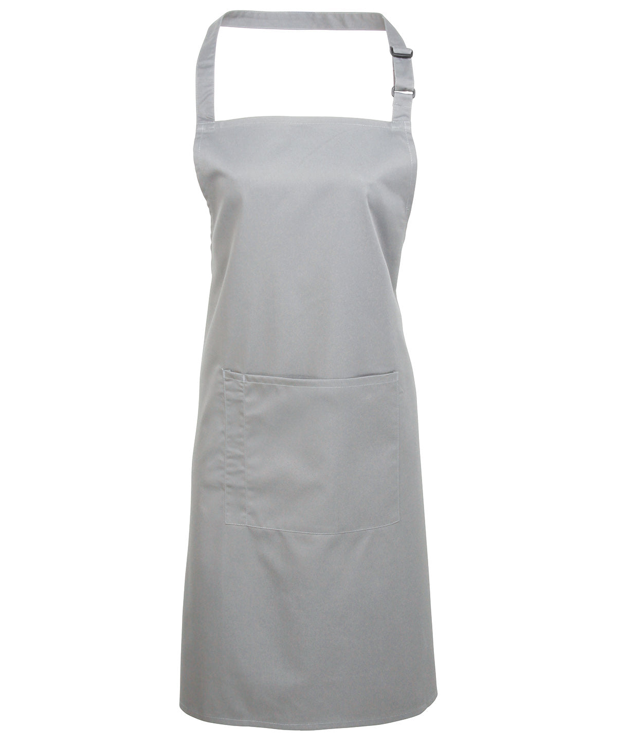 Basic Silver Bib Apron with Pocket