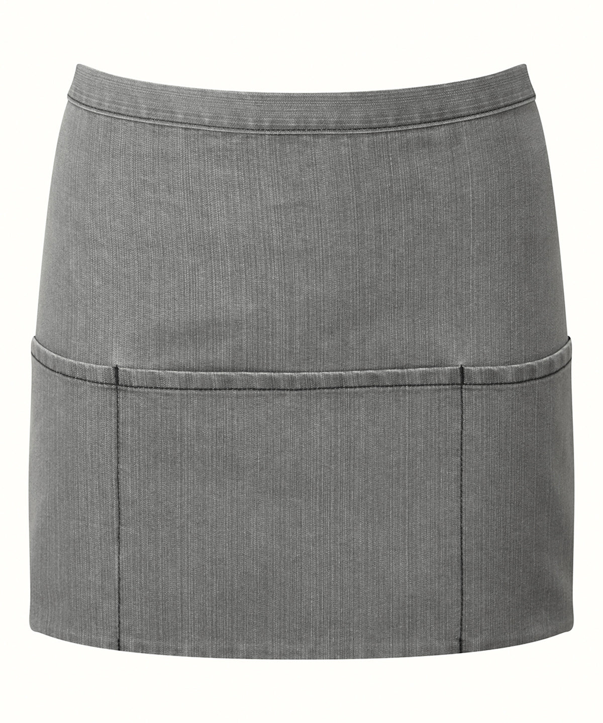 Stylish Grey Denim 3-Pocket Waist Apron