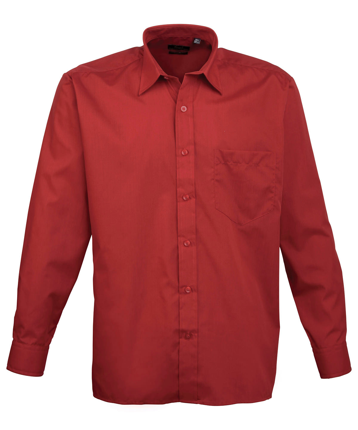 Burgundy Men's Poplin Long Sleeve Work Shirt