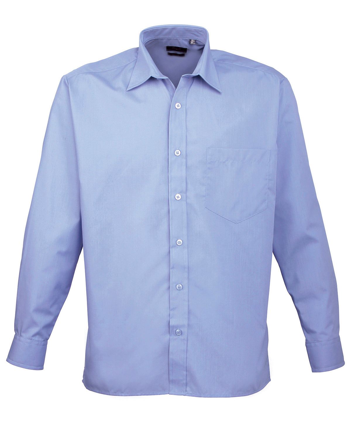 Mid Blue Men's Poplin Long Sleeve Work Shirt