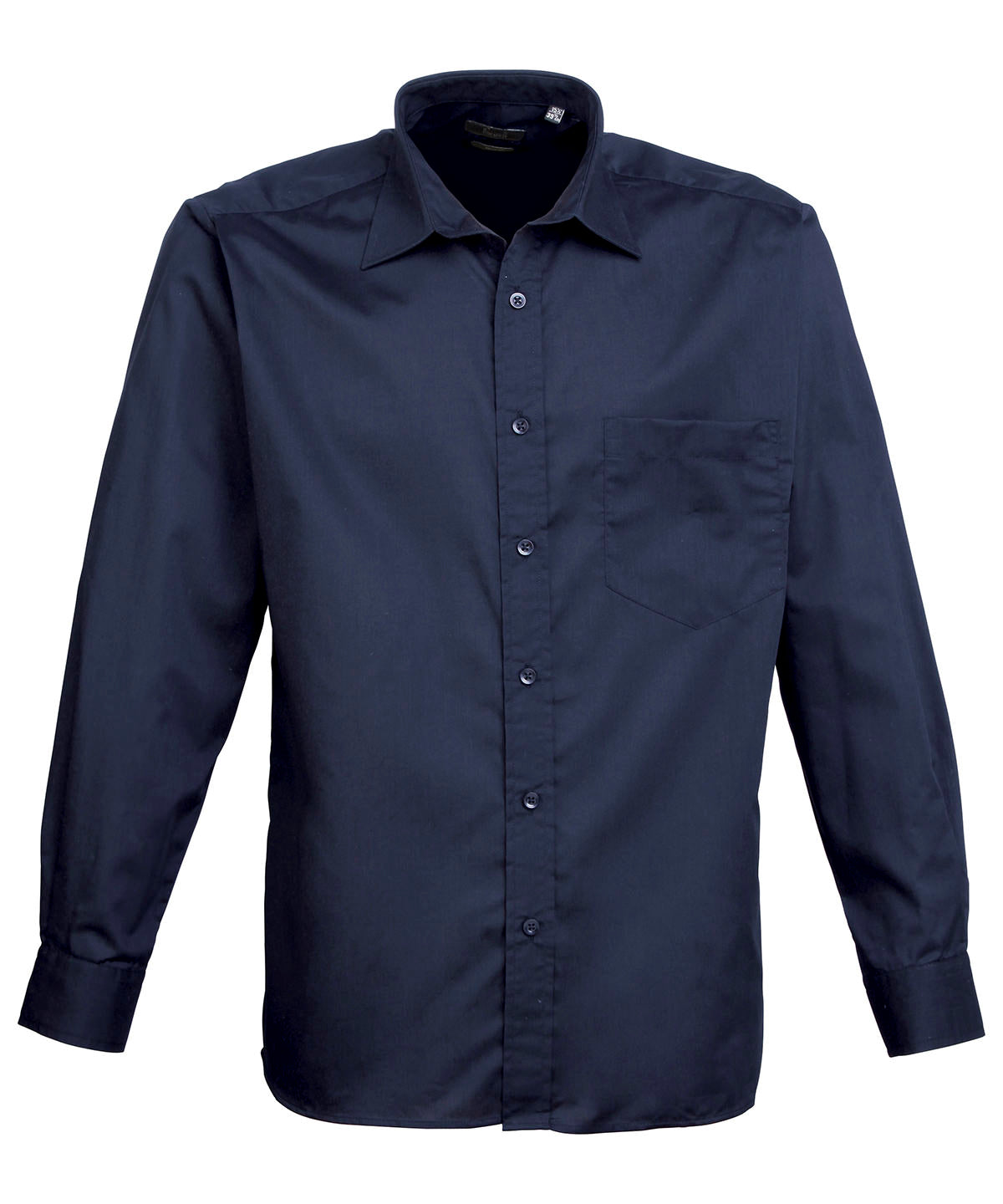 Navy Men's Poplin Long Sleeve Work Shirt