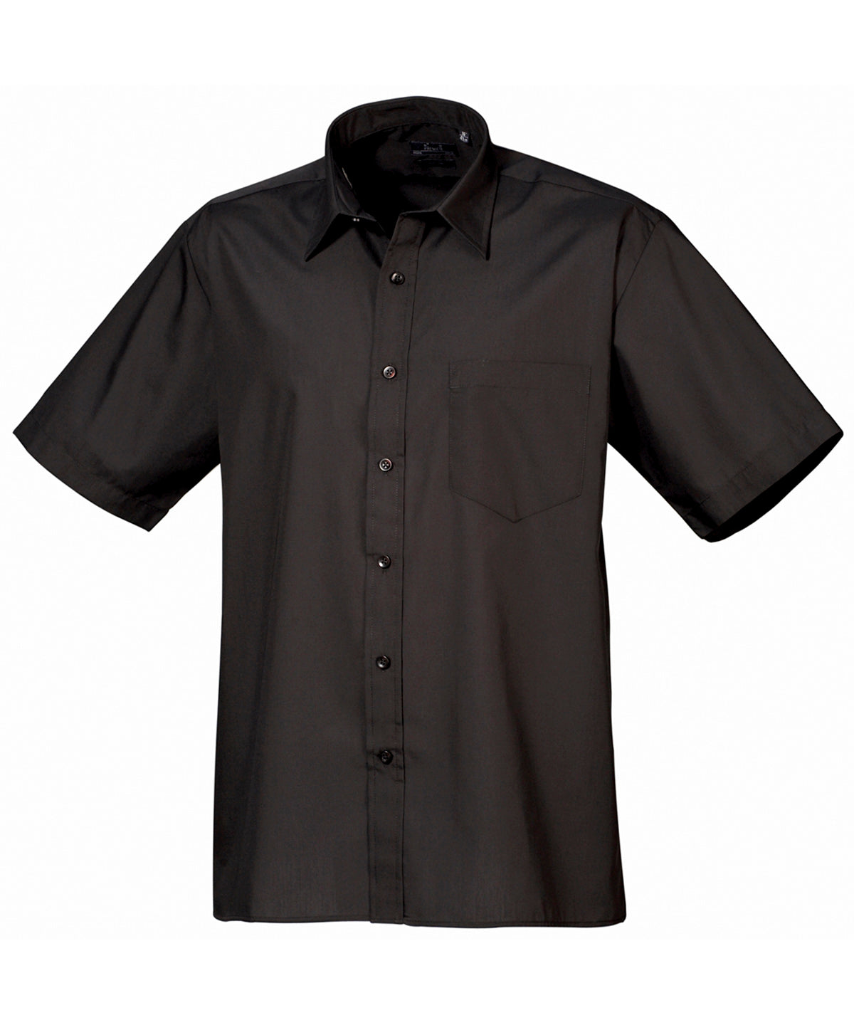 Black Men's Poplin Short Sleeve Work Shirt