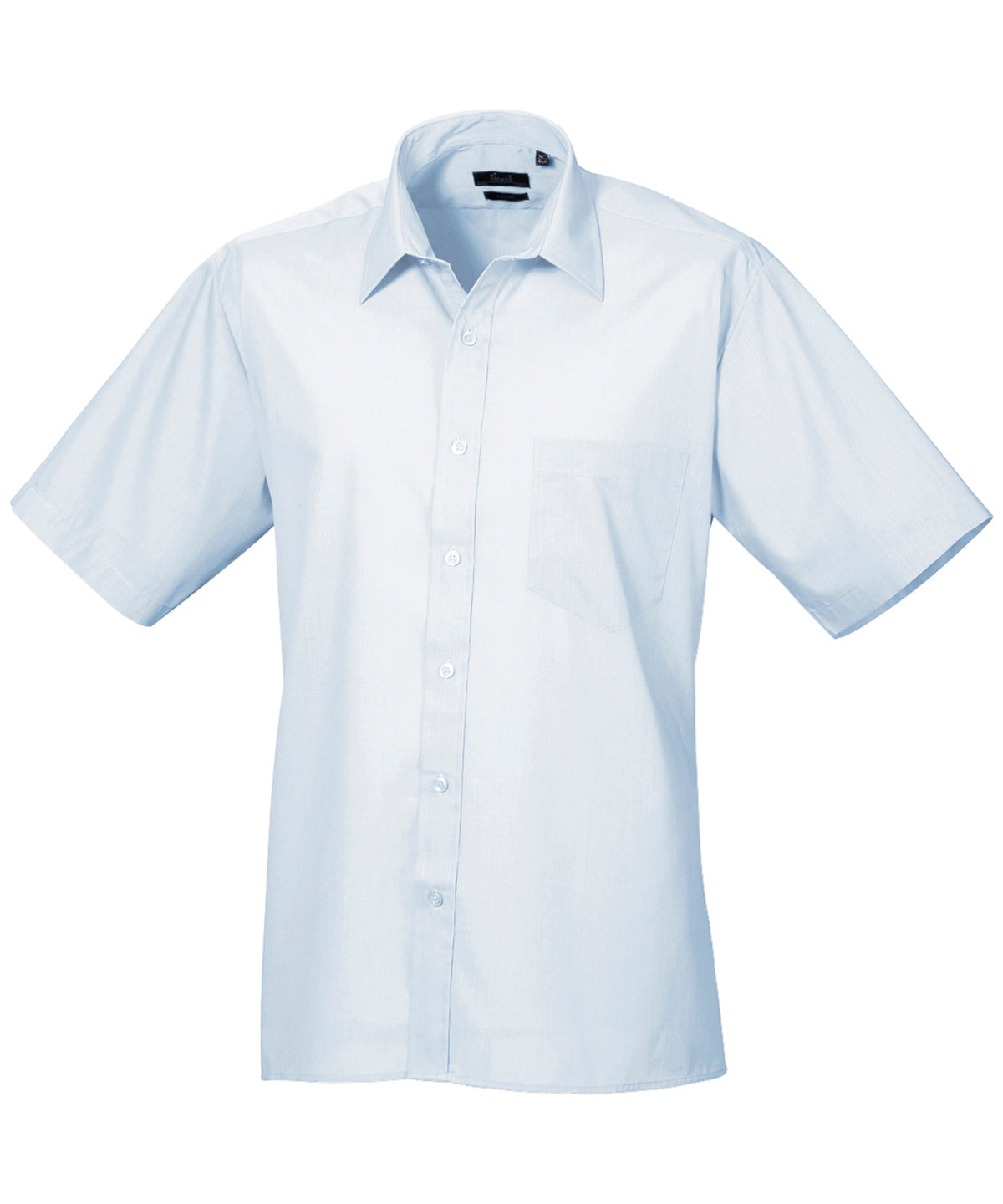 Light Blue Men's Poplin Short Sleeve Work Shirt