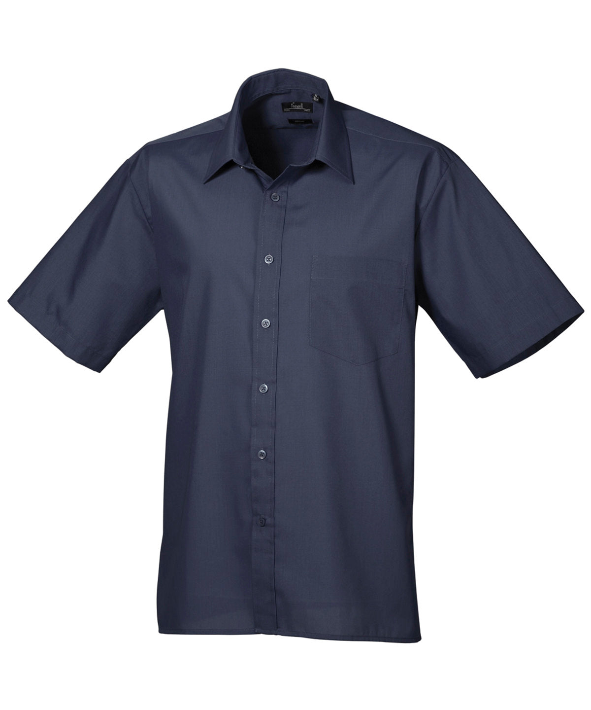 Navy Men's Poplin Short Sleeve Work Shirt