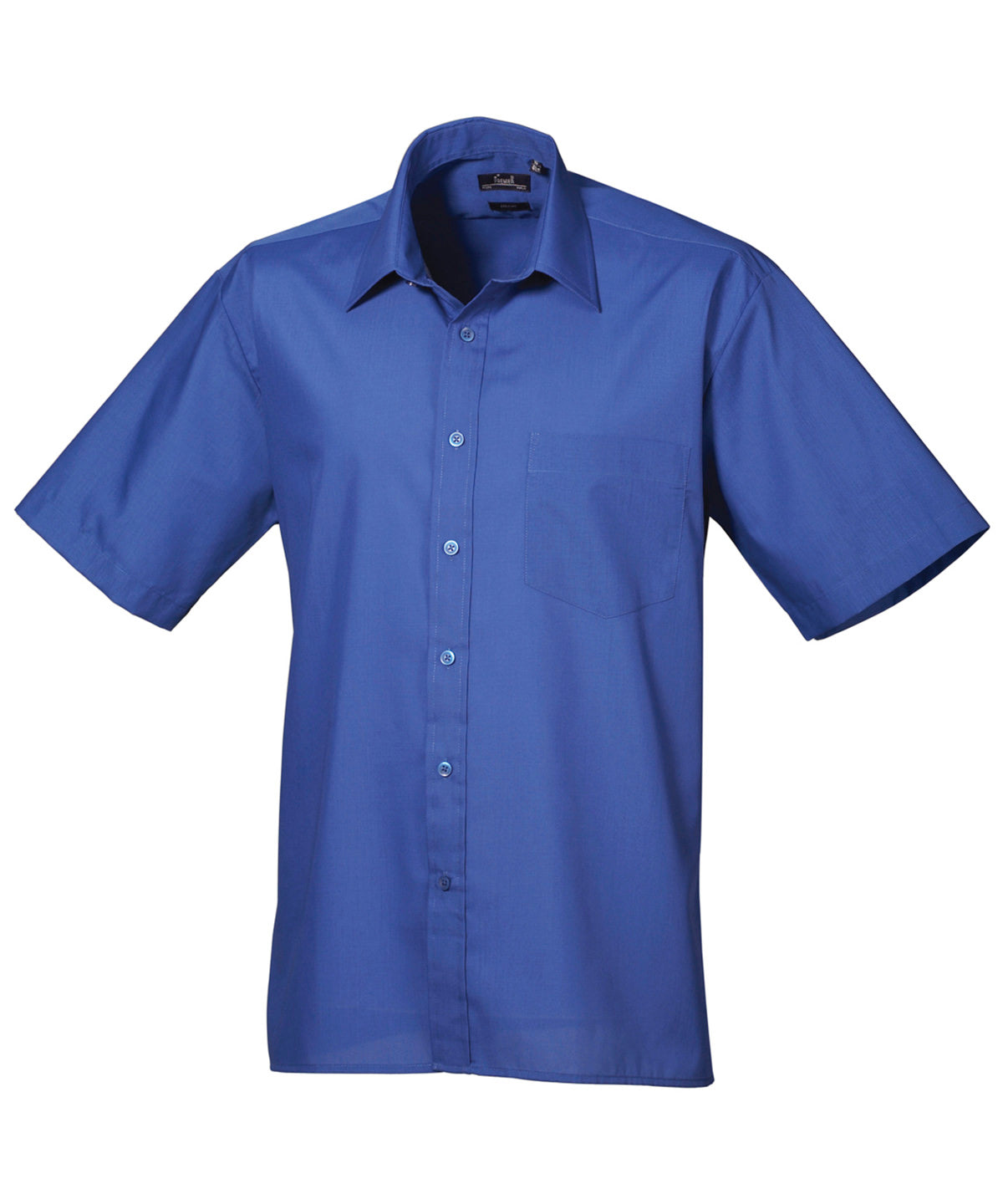 Royal Blue Men's Poplin Short Sleeve Work Shirt