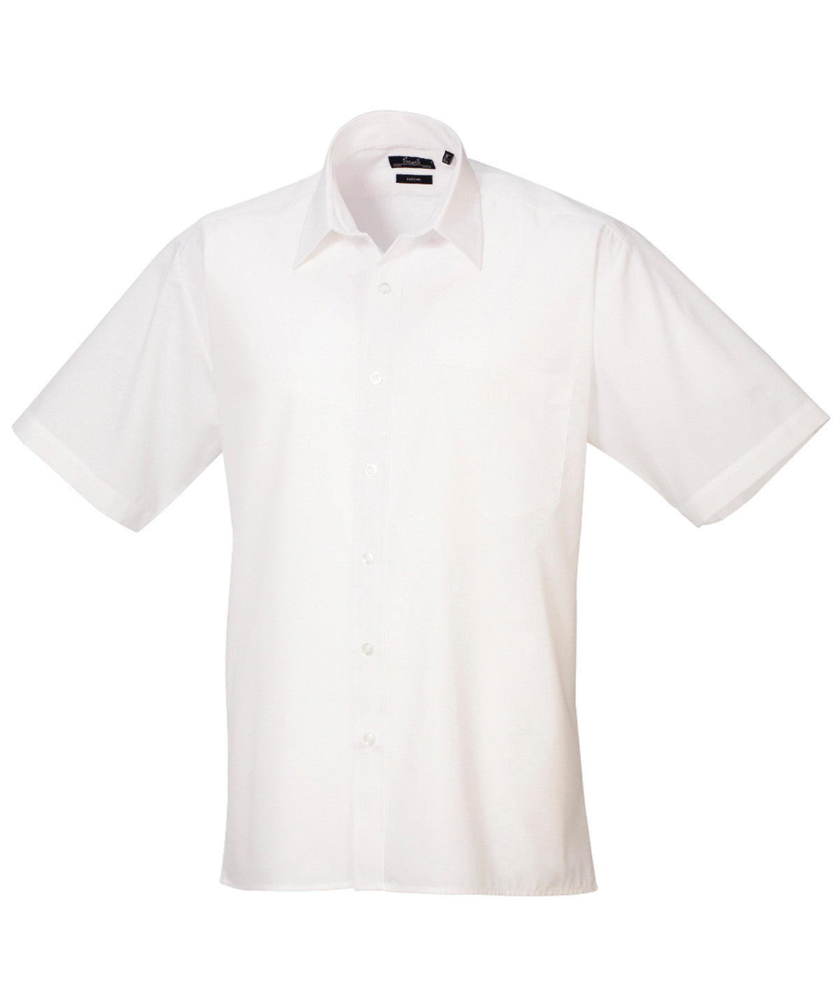 White Men's Poplin Short Sleeve Work Shirt