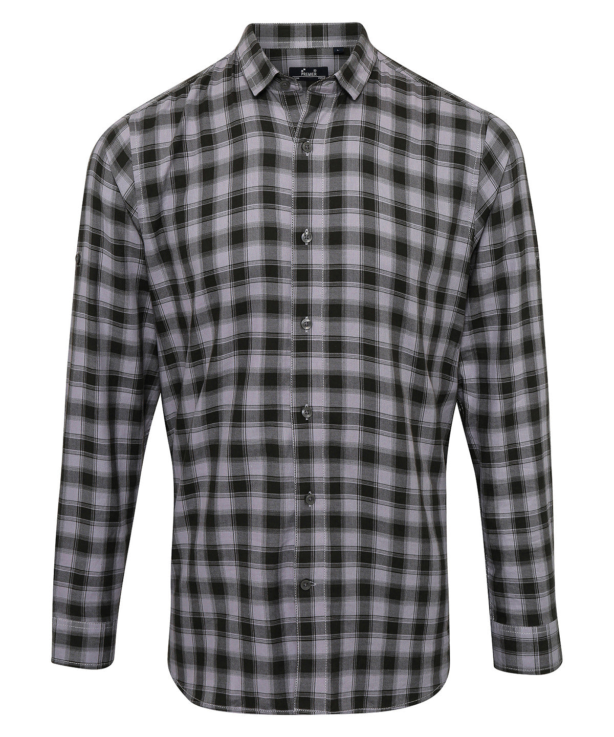 Men's Mulligan Check Cotton Shirt - Steel / Black