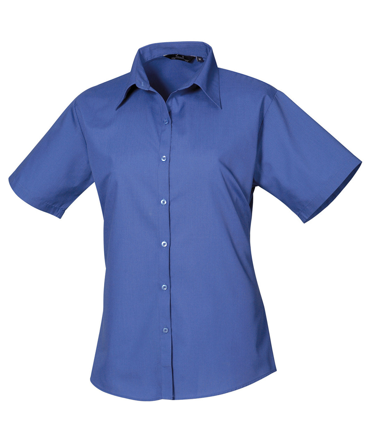 Royal Blue Ladies Poplin Short Sleeve Blouse