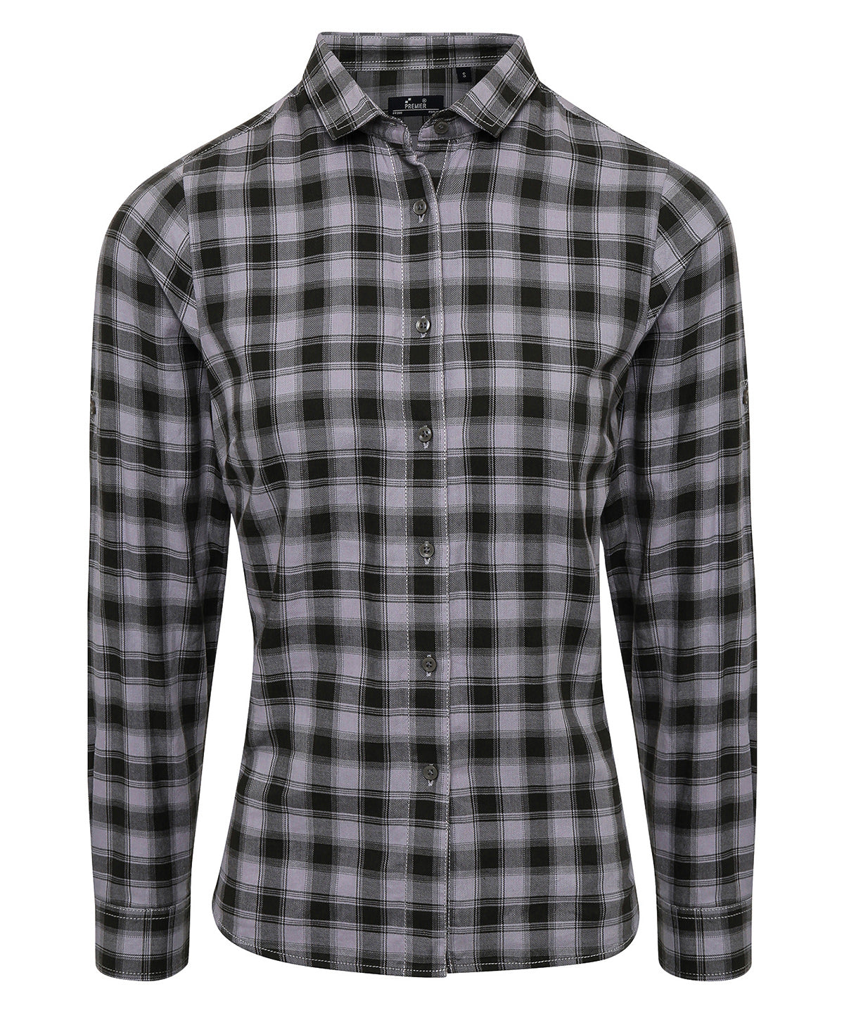 Ladies Mulligan Check Cotton Shirt - Steel / Black